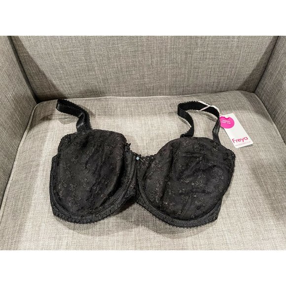 NWT Freya Black Unchained Padded Half Cup Bra